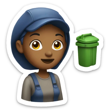 Garbage collecting woman sticker