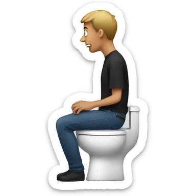 person stuck in a toilet sticker