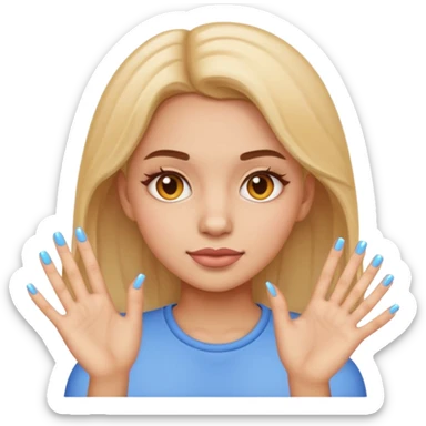 a girl with nails emoji face only sticker