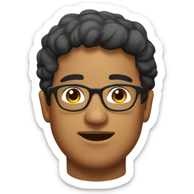 hispanic person with glasses and rosemary around neck sticker