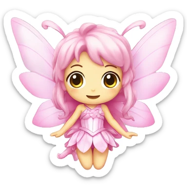 Shiny Pastel Pink Anime Chibi Fairy Fakémon sticker