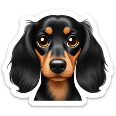 Long haired minature dachshund Black and tan adult sticker