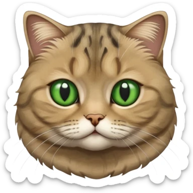 Scottish fold tabby cat with green eyes sticker