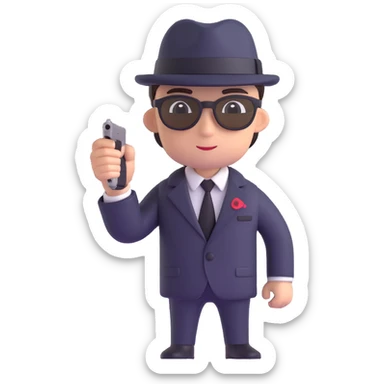 rookie secret agent, no sunglasses, youthful expression sticker