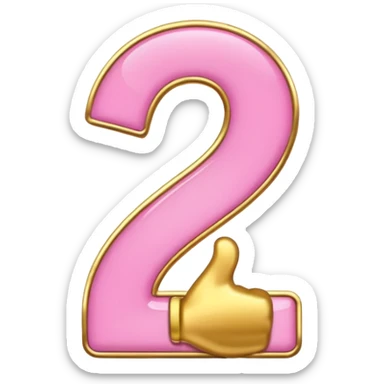 number four in pink and golden  sticker