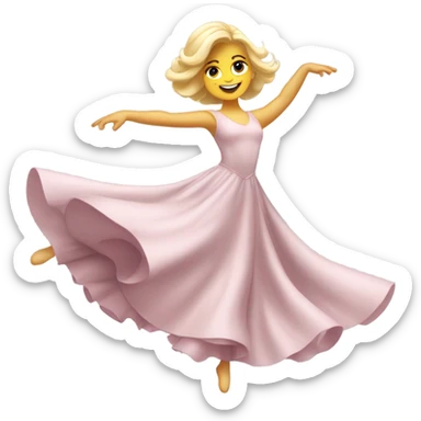 Blonde girl dancing ballroom  sticker