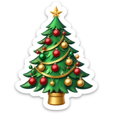 Lit Xmas tree sticker