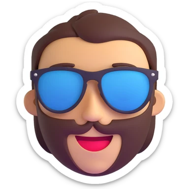 cool face with sunglasses and a smirk sticker