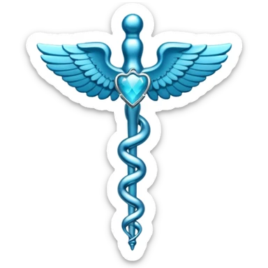 blue medical start of life (caduceus) symbol sticker