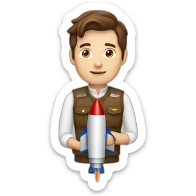 British yorkshire man brown hair straddling a rocket sticker