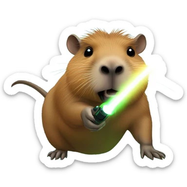 Capybara shooting laser out of eyes sticker