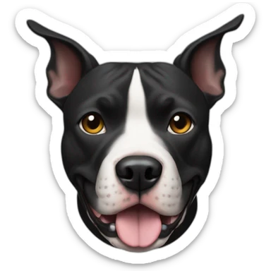 Una perra pitbull negra sticker