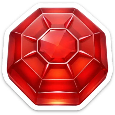 A top view of a hexagonal red gem jelly sticker