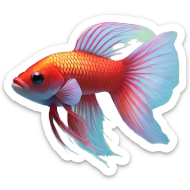 A female beta fish in beautiful ecosystem of aquarium sticker