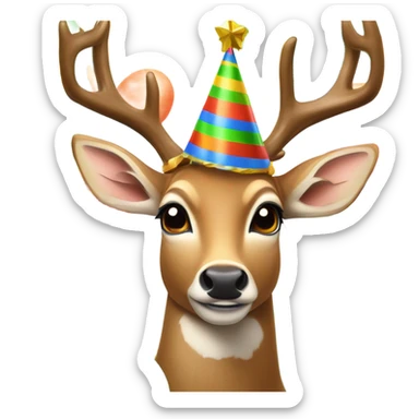 Buck deer saying happy birthday  sticker
