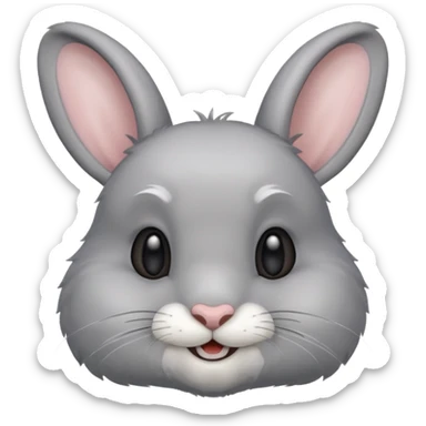 Head of a grey rabbit, smilling
 sticker