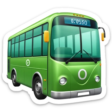 green electric bus with shiny coin marked 0€ sticker