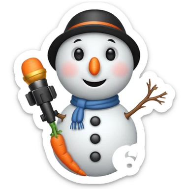 snowmen with microphone sticker