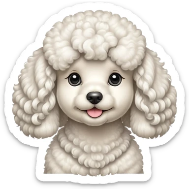 White poodle with curls sticker