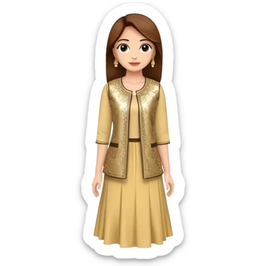 Layered kurti with jacket style and sequin work sticker