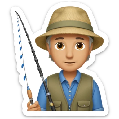 Guy fishing  sticker