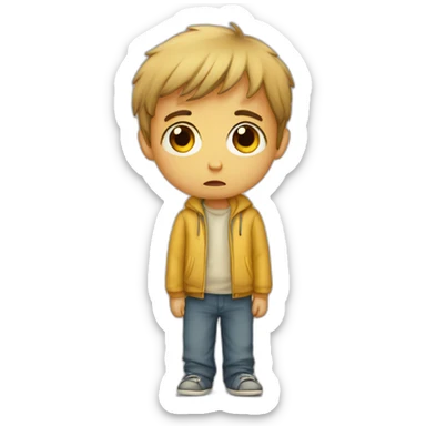 sad-sick kid sticker