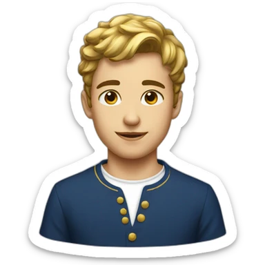 Young men French type sticker