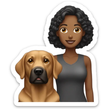 black-labrado-with-ginger-woman sticker