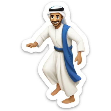 Arab man sliding down the sand dunes on a carpet sticker