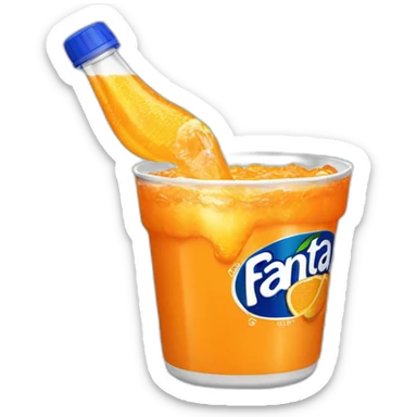 fanta bottle pouring in a cup sticker