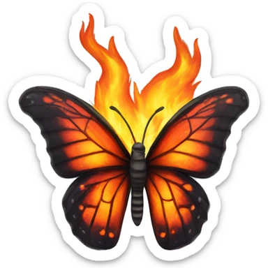 butterfly that's on fire like a phoenix sticker