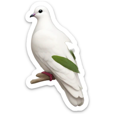 white dove sitting on olive tree sticker