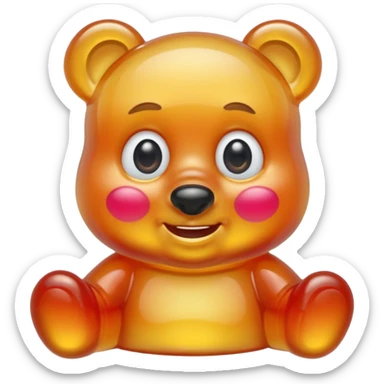 gummy bear with eyes and blond hair sticker
