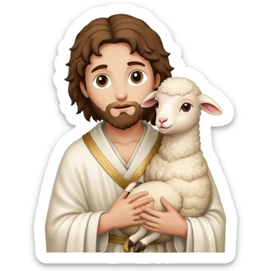 St. John the Baptist with white robe and lamb sticker