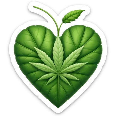 Animated weed leaf heart sticker