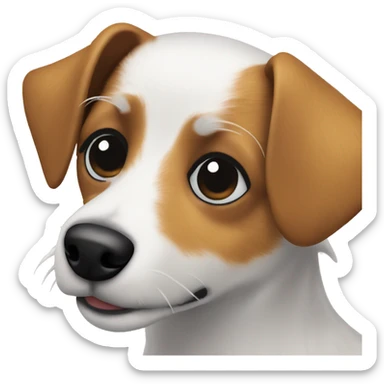 Long haired jack russel with black eyes sticker