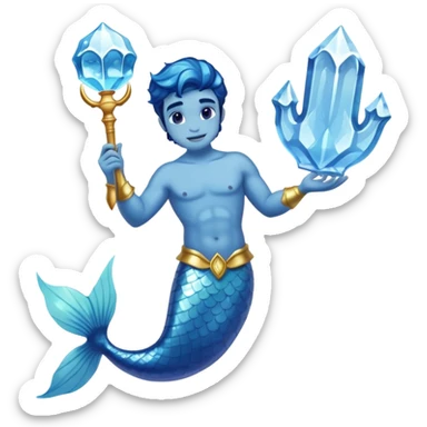 Merman holding ice sticker