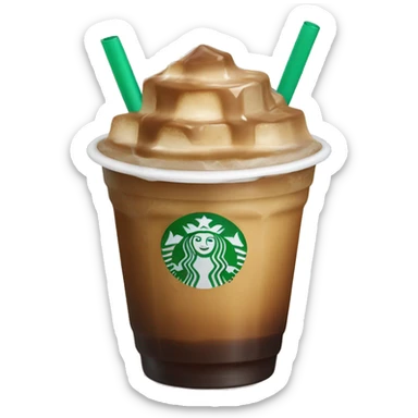 Starbuck ice coffee with ice cubes sticker