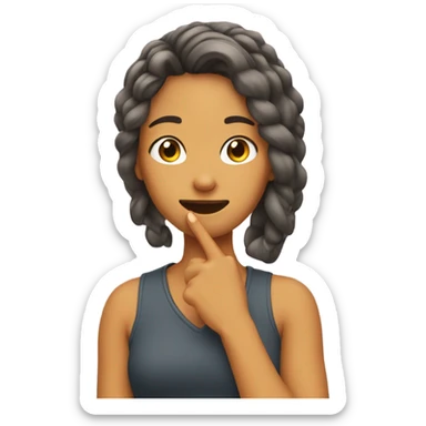 girl tucking her hair behind her ear with her hand sticker