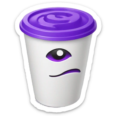 purple liquid in white styrofoam cup sticker