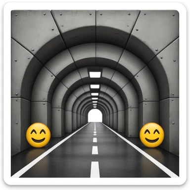 a tunnel connecting two places sticker