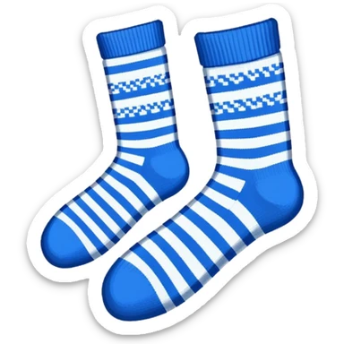 A pair of socks emoji, drawn with an 8-bit pixelated look, similar to early video game sprites. sticker