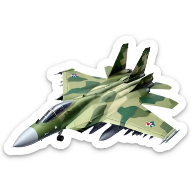 SU-35 Jet - Sukhoi (Model Year: 2020) (Iconic colour: Camouflage green) sticker