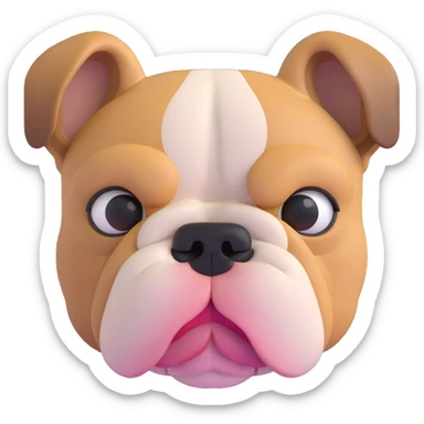 detailed bulldog face sticker