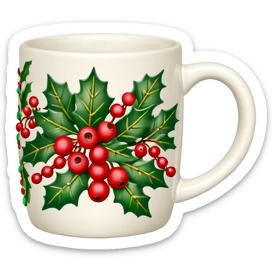 Coffee mug with ultra detailed christmas embellishment sticker