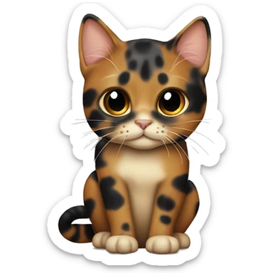 Tortoiseshell cat with half black face ￼ sticker