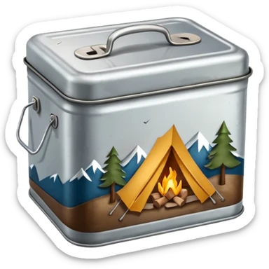 camping tin sticker