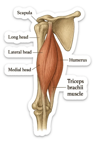 tricipite visto anatomicamente sticker