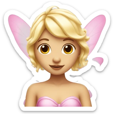 Pink blonde fairy with beautiful wings sticker