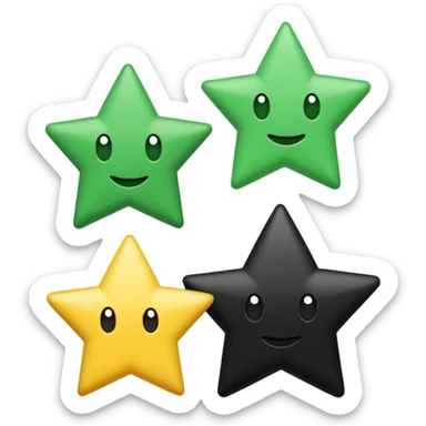 trois bandes superposées, une verte, une blanche et une noire. Sur la bande blanche figurent trois étoiles sticker